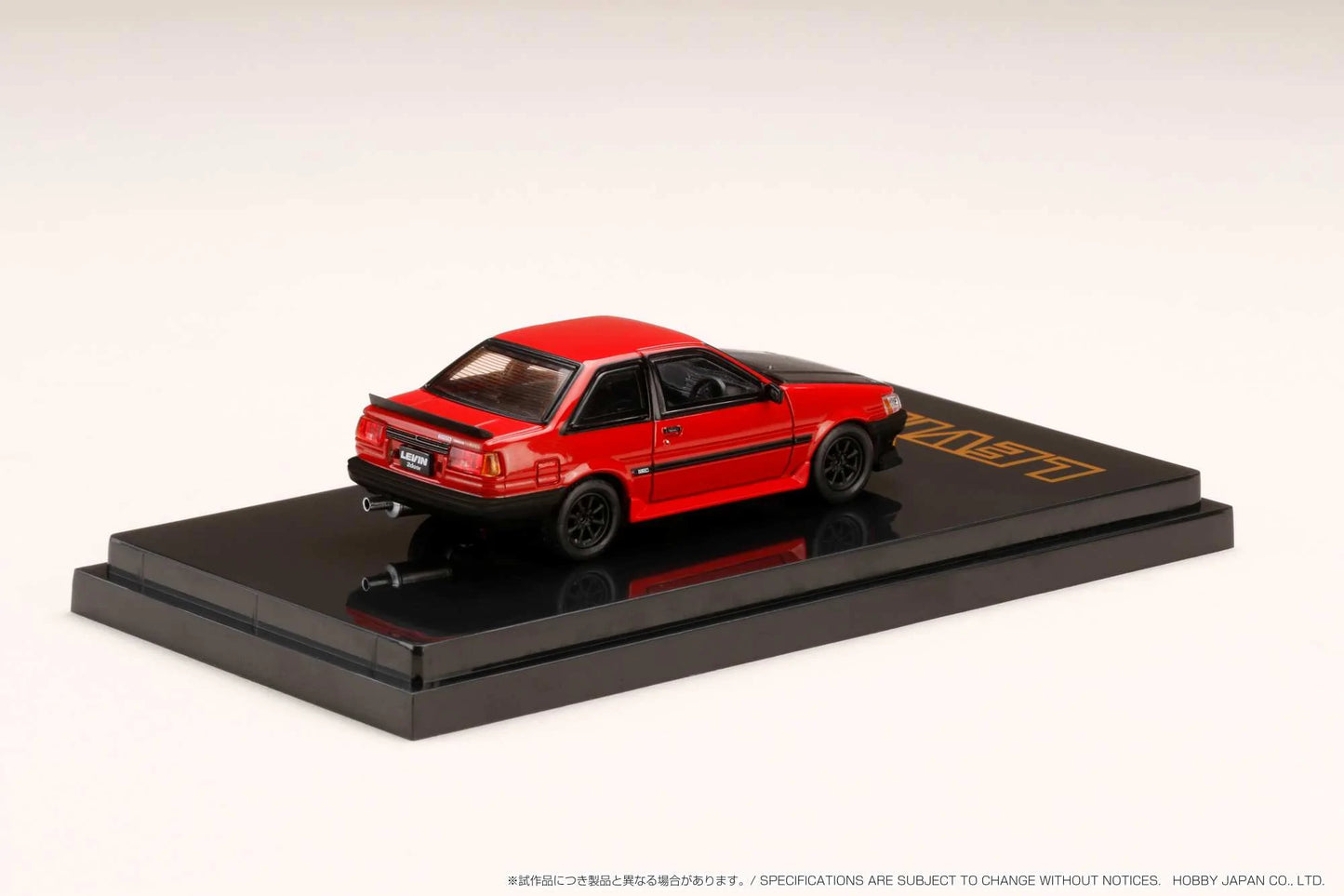 Hobby Japan 1/64 Toyota Corolla Levin AE86 2 Door Carbon Bonnet Red / Black