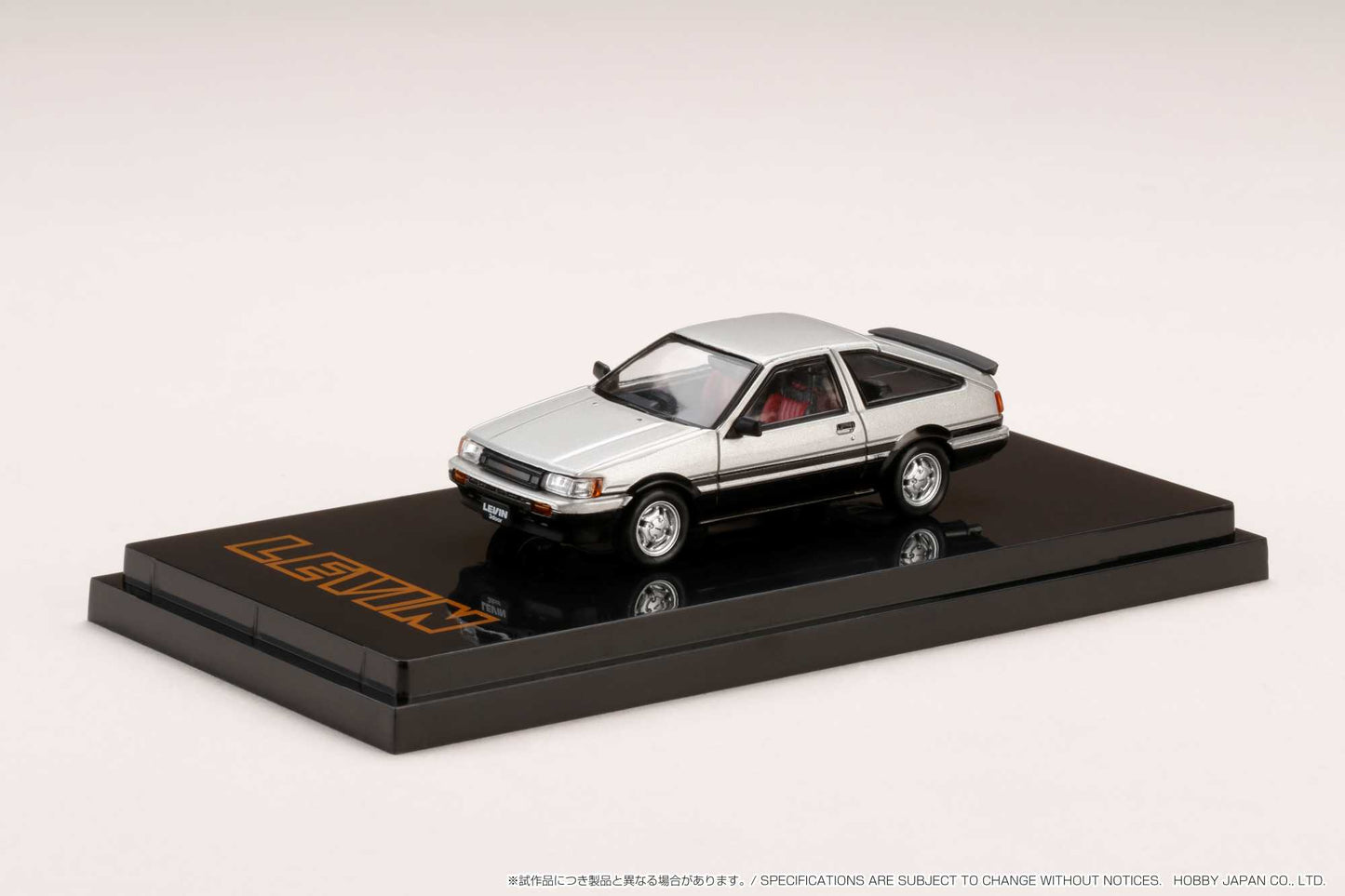 Hobby Japan 1/64 1983 Toyota Corolla Levin AE86 3 Door GT Apex Silver / Black 2 Tone