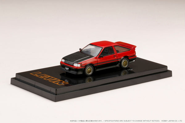 Hobby Japan 1/64 Toyota Corolla Levin AE86 3 Door Customized Ver. w/ Carbon Bonnet Red
