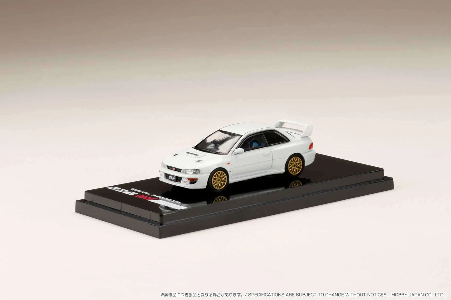 Hobby Japan Subaru Impreza 22B STi Version GC8 Fether White w/ EJ22 engine display model
