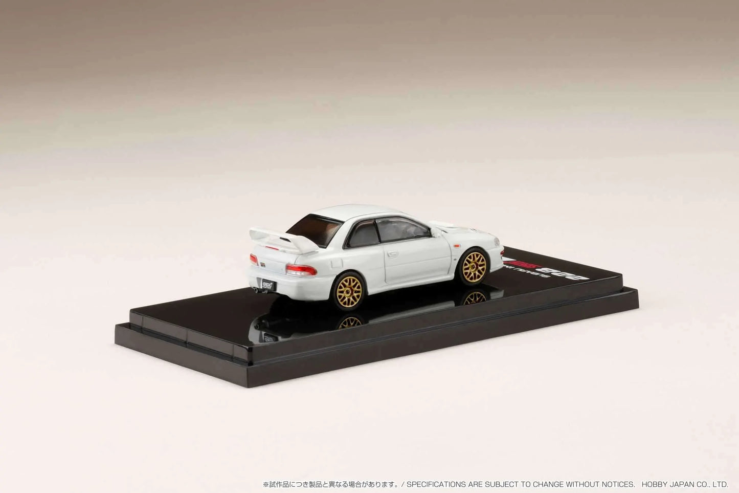 Hobby Japan Subaru Impreza 22B STi Version GC8 Fether White w/ EJ22 engine display model