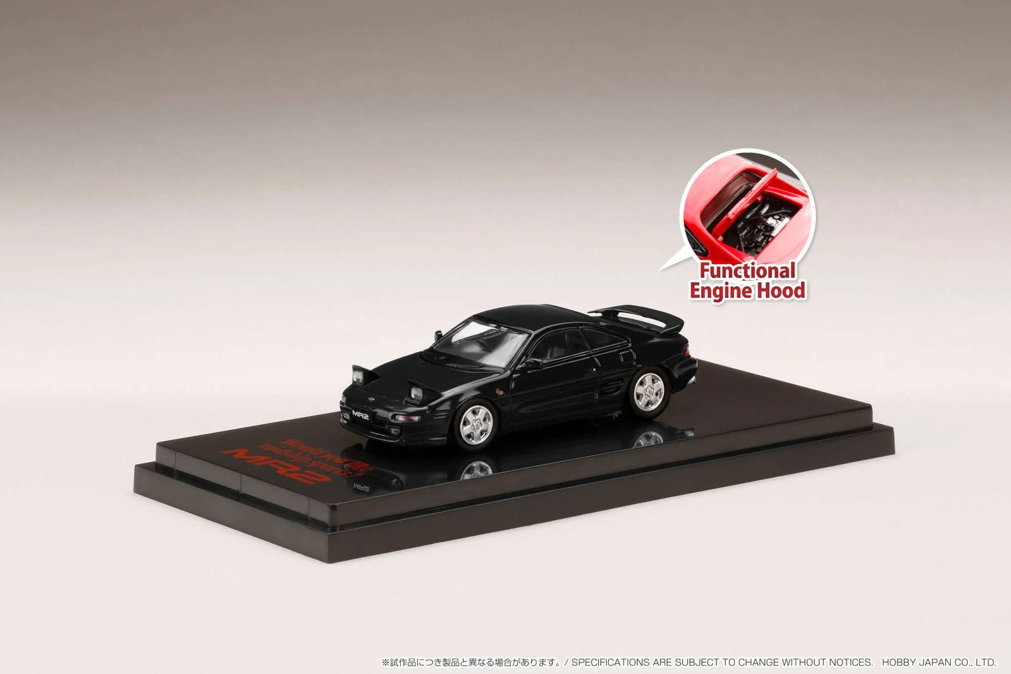 Hobby Japan 1/64 Toyota MR2 (SW20) GT-S 1996 / Open Headlights BLACK