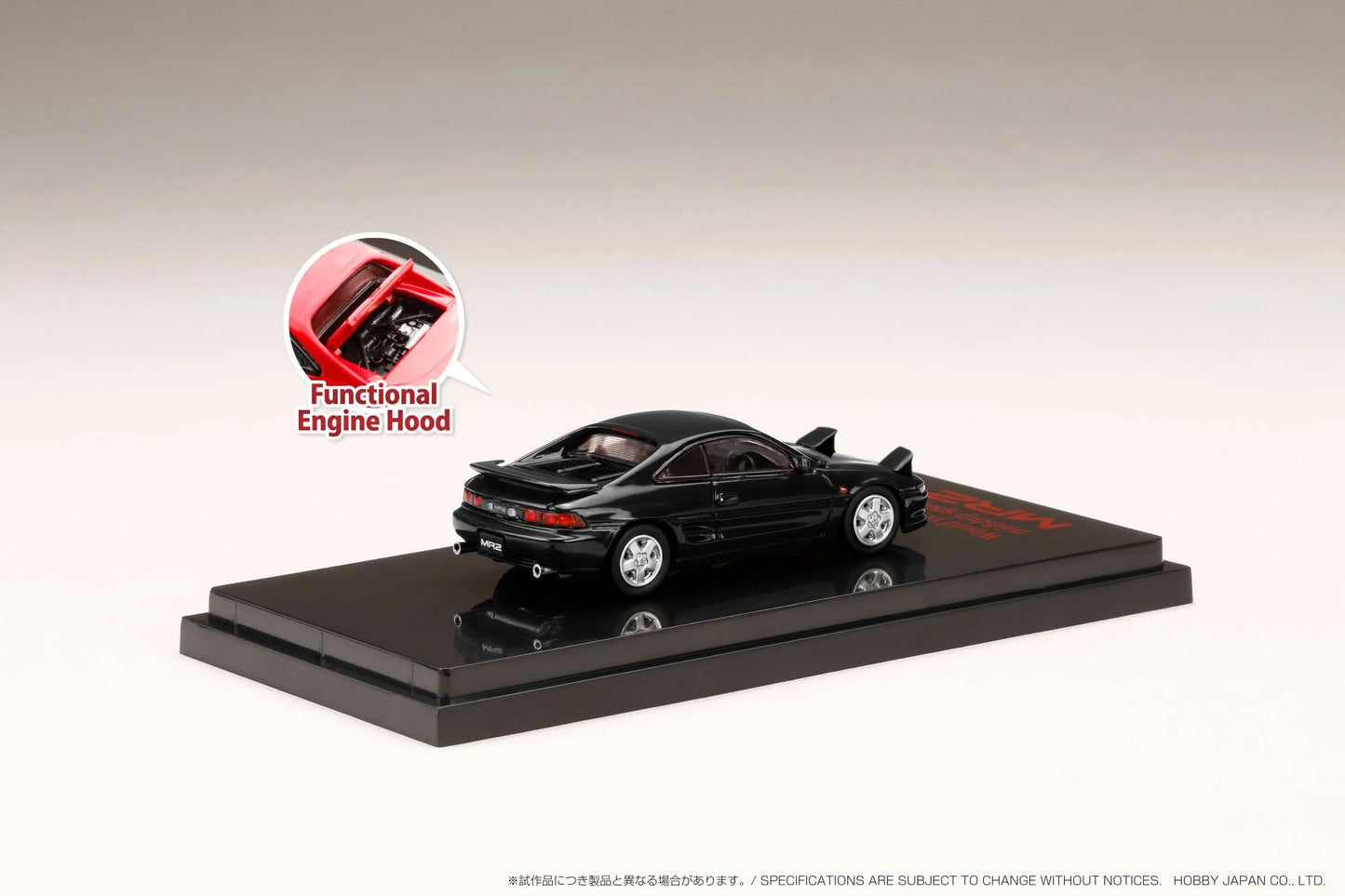 Hobby Japan 1/64 Toyota MR2 (SW20) GT-S 1996 / Open Headlights BLACK