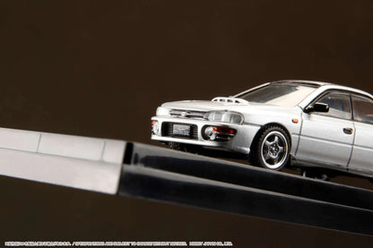 Hobby Japan 1/64 Subaru Impreza WRX (GC8) 1992 Light Silver Metallic w/ Engine Display Model