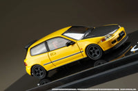 Hobby Japan 1/64 Honda Civic (EG6) JDM Style Customized Version w/ Engine Display Model Yellow