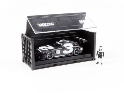 Tarmac Works Hobby64 1/64 Mercedes-AMG GT3 #3 w/ Container & Figure Black/ White - T64-008-4A3W