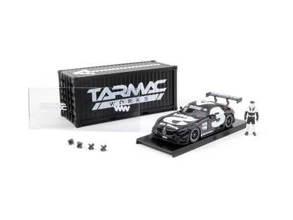 Tarmac Works Hobby64 1/64 Mercedes-AMG GT3 #3 w/ Container & Figure Black/ White - T64-008-4A3W