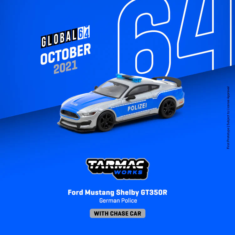 Tarmac Works Global64 1/64 Ford Mustang GT German Police