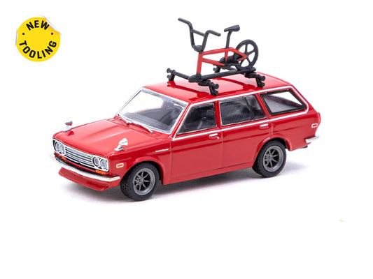 Tarmac Works Global64 1/64 Datsun Bluebird 510 Wagon Red