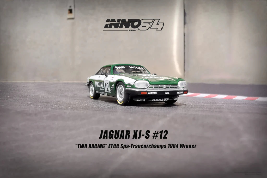 Inno64 1/64 Jaguar XJ-S #12 TWR RACING ETCC Spa-Francorchamps 1984 Winner Green - IN64-XJS-TWR12