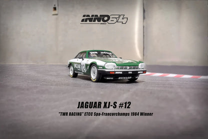 Inno64 1/64 Jaguar XJ-S #12 TWR RACING ETCC Spa-Francorchamps 1984 Winner Green - IN64-XJS-TWR12