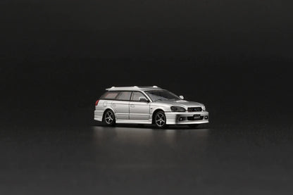 BM Creations 1/64 2002 Subaru Legacy Touring Wagon GT-B E-Tune II Silver