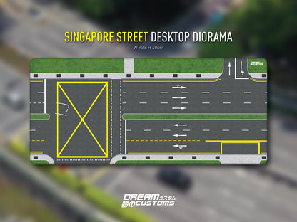 Dream Customs Mouse Pad Singapore Street Desktop Diorama (XL)