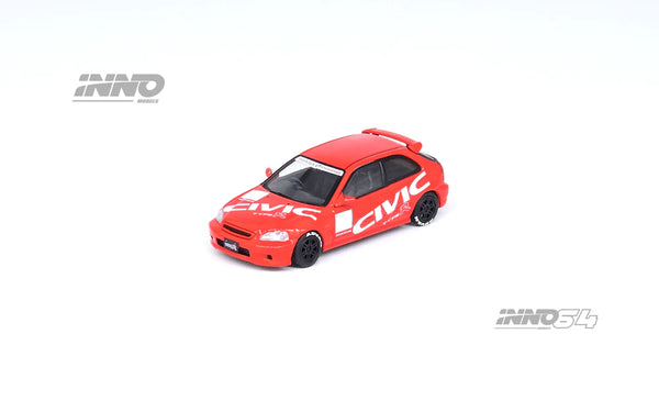 Inno64 1/64 Honda Civic Type R (EK9) Red w/ Civic Livery