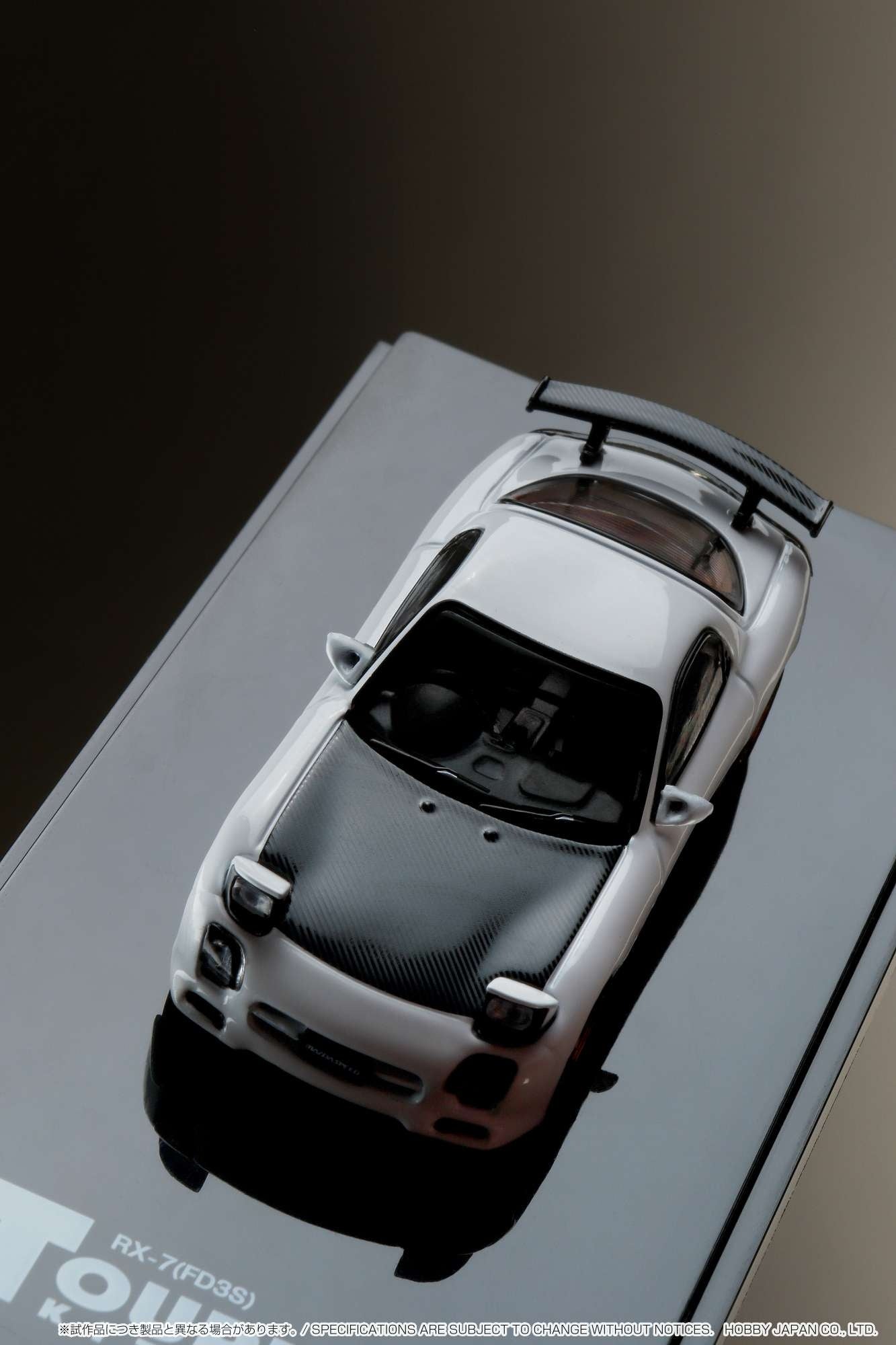 Hobby Japan 1/64 Efini Mazda RX7 FD3S A-Spec GT Wing Pure White