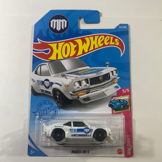 Hot Wheels 1/64 Mazda RX3 Mad Mike White