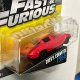Mattel 1/55 Fast & Furious Chevy Corvette Red 1966 - Damaged Card