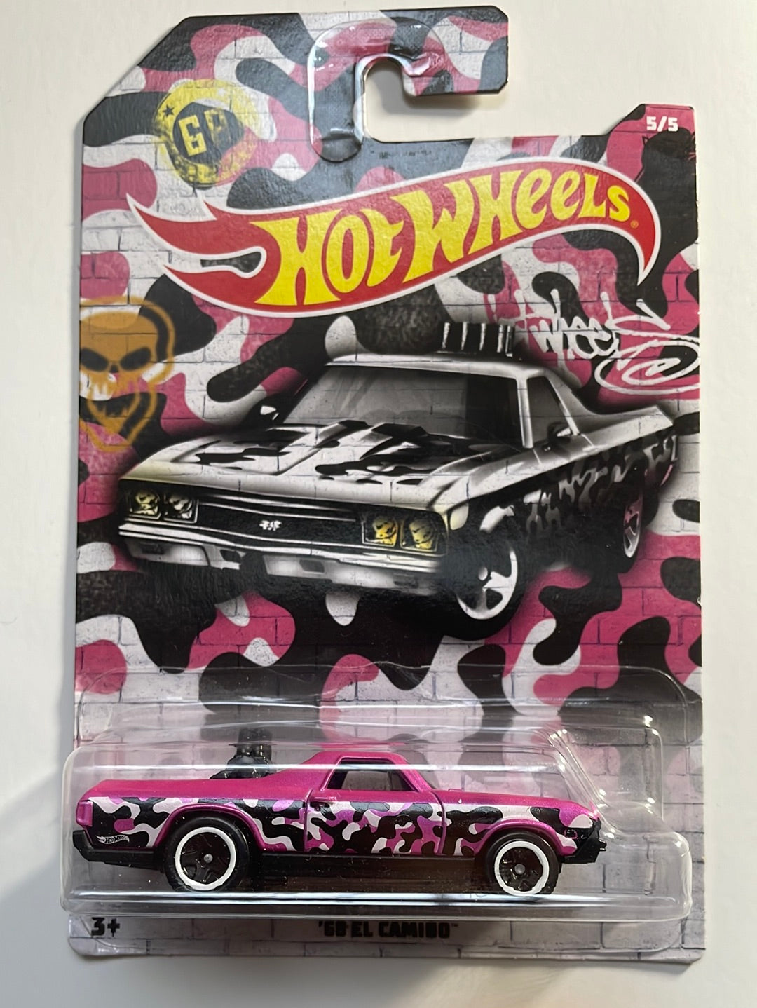 Hot Wheels 1/64 ‘68 Chevrolet El Camino Camo Series Pink - Damaged Box