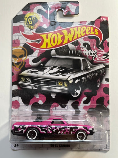 Hot Wheels 1/64 ‘68 Chevrolet El Camino Camo Series Pink - Damaged Box