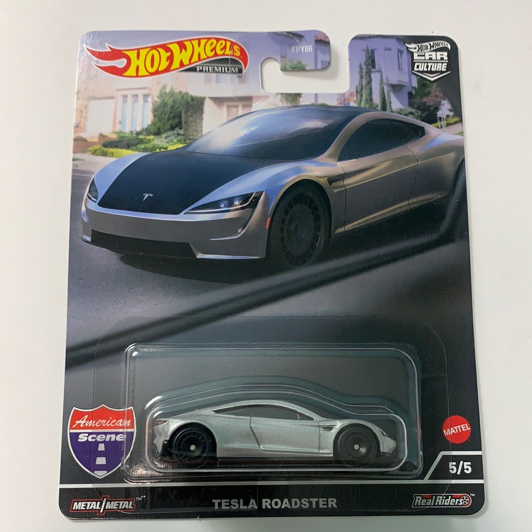 Hot Wheels 1/64 Car Culture American Scene Tesla Roadster Silver