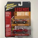 *Damaged Card* Johnny Lightning 1/64 1970 Ford Maverick & 1966 Chevy Nova - Legends of the Quarter Mile Version B