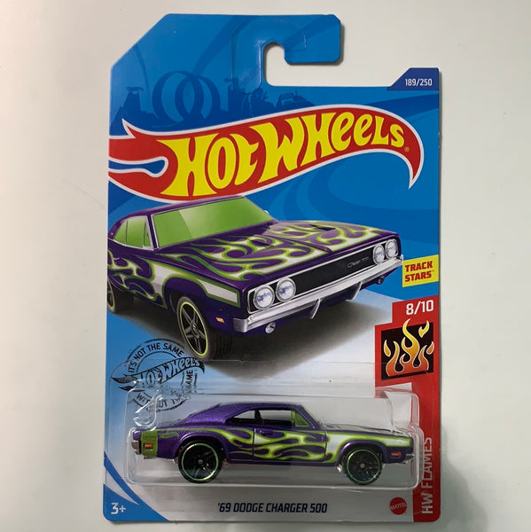Hot Wheels ‘69 Dodge Charger 500 Purple w/ Green Flames
