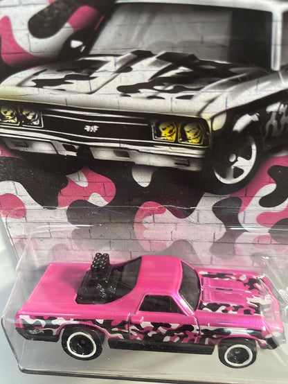 Hot Wheels 1/64 ‘68 Chevrolet El Camino Camo Series Pink - Damaged Box
