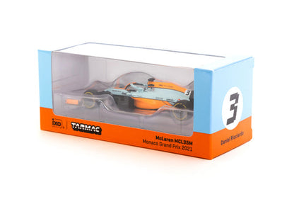 Tarmac Works Global64 1/64 McLaren MCL35M Monaco Grand Prix 2021 Daniel Ricciardo #3 Blue & Orange