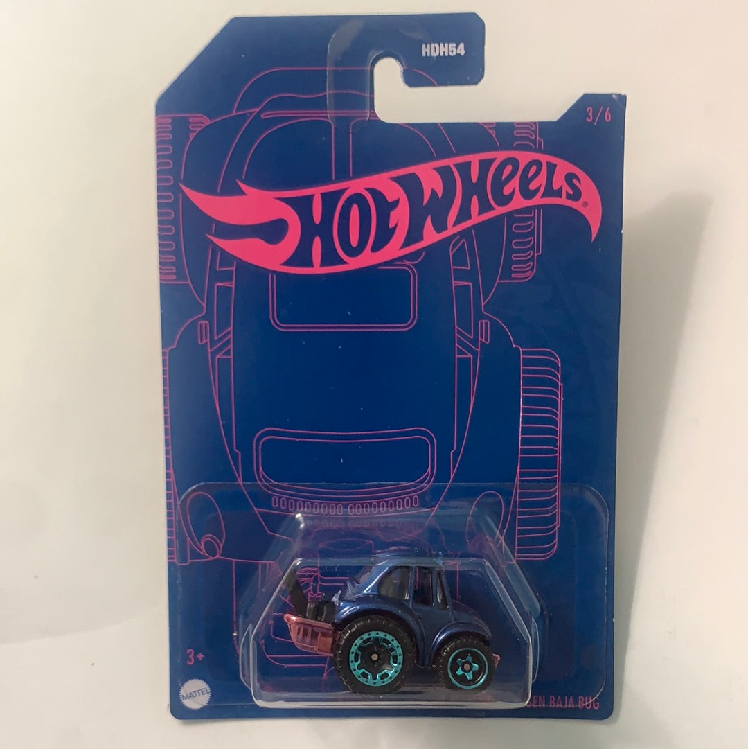 Hot Wheels 1/64 2022 Satin Blue & Pink ‘70 Volkswagen Baja Bug Blue
