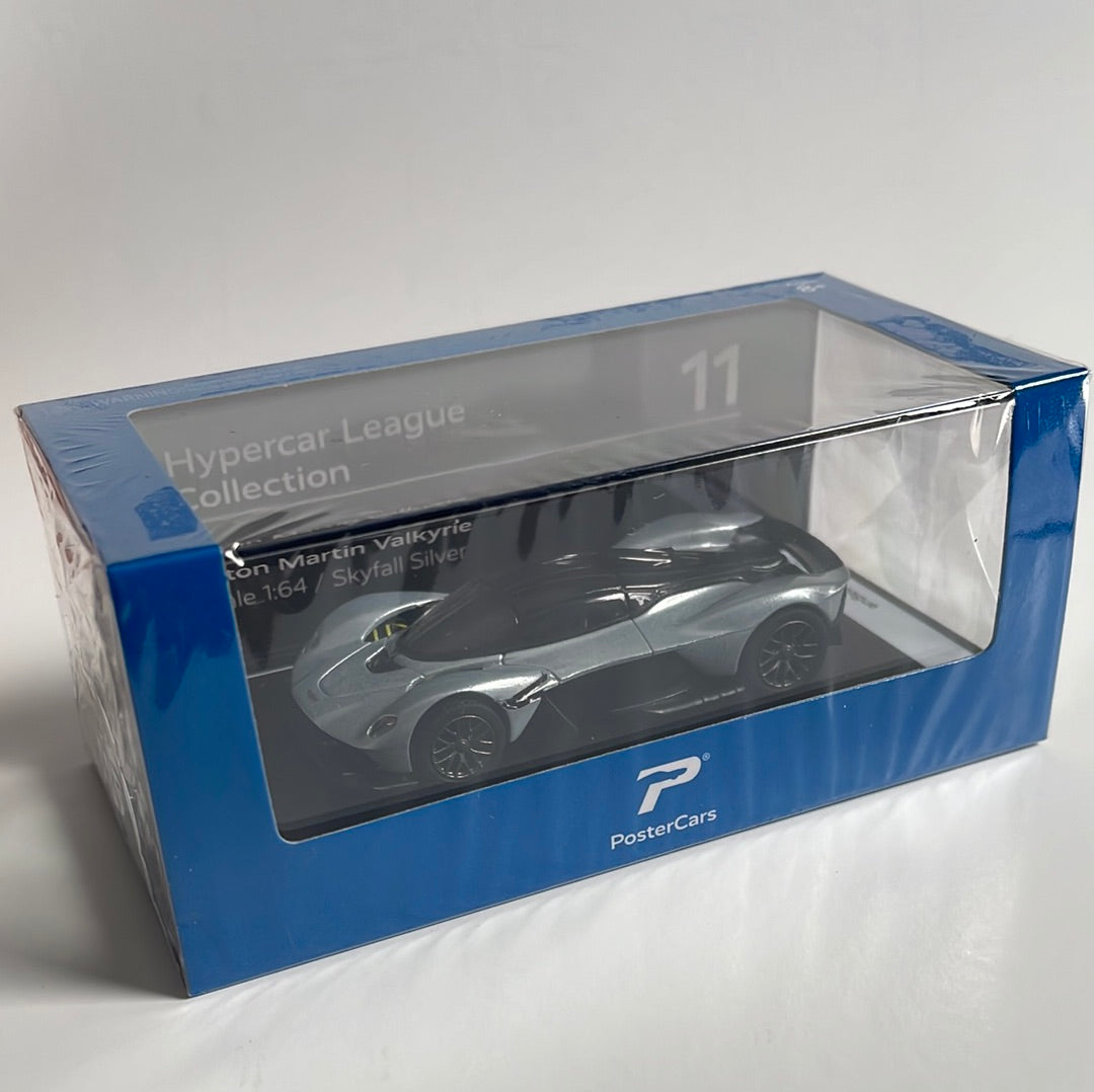 Postercars 1/64 Aston Martin Valkyrie Hypercar League Collection Skyfall Silver