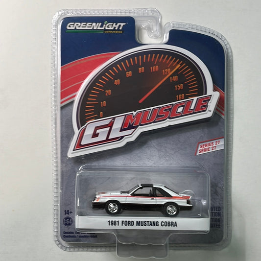 Greenlight 1/64 GL Muscle 1981 Ford Mustang Cobra White