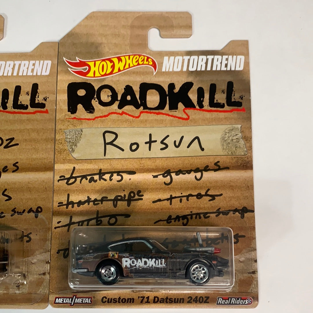 Hot Wheels Motortrend Roadkill Rotsun + Datsun 240Z Pair of 2 Cars