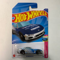 Hot Wheels ‘95 Mazda RX-7 Falken Silver & Blue - Damaged Card