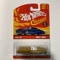 Hot Wheels Classics 1963 Ford Thunderbird Yellow - Damaged Card