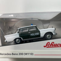 Schuco 1/64 Mercedes-Benz 200 ( W110) Polizei Green & White