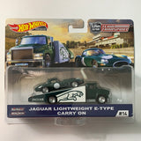 Hot Wheels Car Culture Team Transport Jaguar Lightweight E-Type w/ Carry On