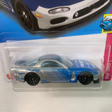 Hot Wheels ‘95 Mazda RX-7 Falken Silver & Blue - Damaged Card