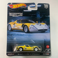 Hot Wheels Car Culture Exotic Envy 2 ‘69 Alfa Romeo 33 Stradale Yellow - Damaged Card