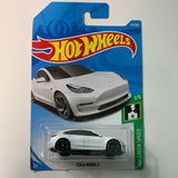 Hot Wheels 1/64 Tesla Model 3 white