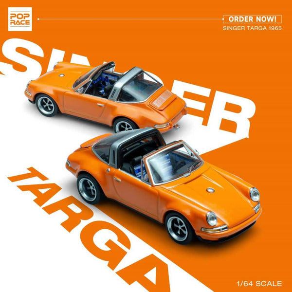 Pop Race 1/64 Singer 911 964 Targa Orange