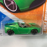 Hot Wheels Tesla Roadster Green - Damaged Card