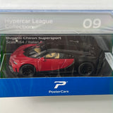 Postercars 1/64 Bugatti Chiron Supersport Italian Red & Nocturne Black - Hypercar League Collection
