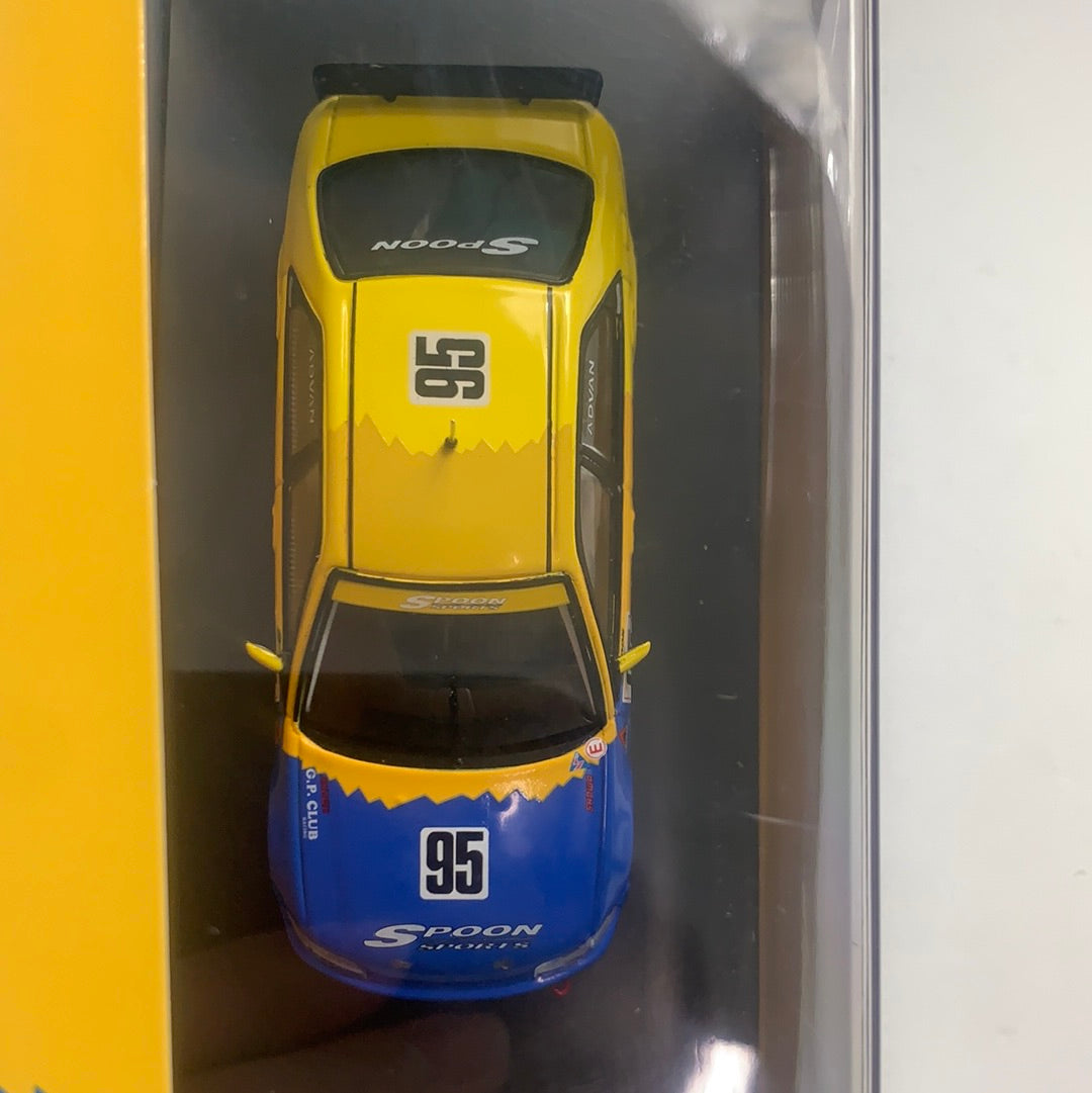 1/43 Tarmac Works Honda Civic EG9 Spoon #95 Yellow & Blue