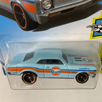 Hot Wheels ‘68 Chevy Nova Gulf Blue - Damaged Box
