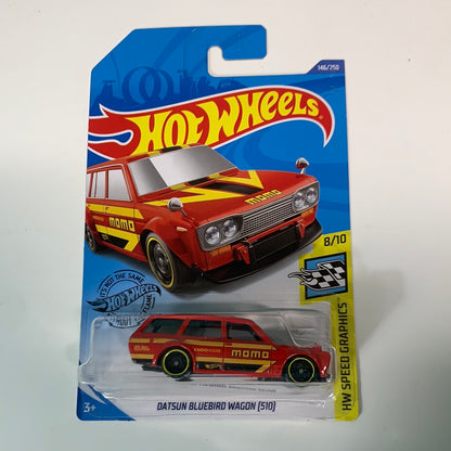 Hot Wheels 1/64 Datsun Bluebird wagon 510 Momo Red
