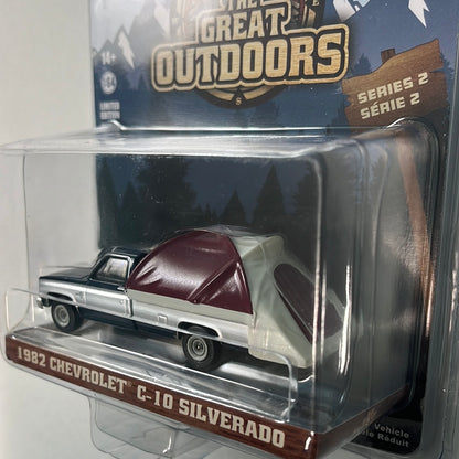 Greenlight 1/64 1982 Chevrolet C-10 Silverado- The Great Outdoors Blue