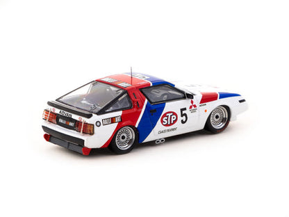 Tarmac Works 1/64 Hobby64 Mitsubishi Starion JTC 1987 # 5 STP White & Blue - T64-055-87JTC05