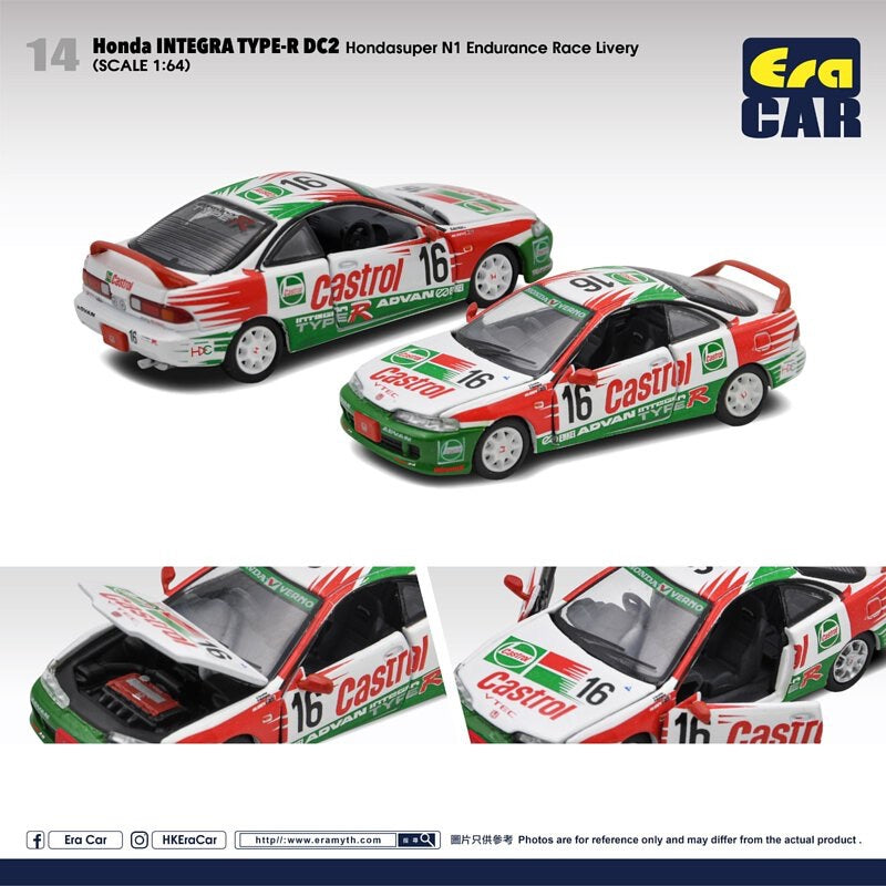 Era Car 1/64 Honda Integra Type-R DC2 Hondasuper N1 Endurance Race Livery Green/ Red/White