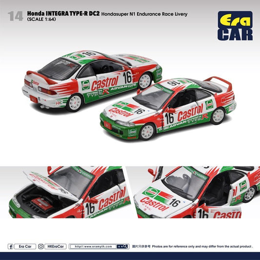 Era Car 1/64 Honda Integra Type-R DC2 Hondasuper N1 Endurance Race Livery Green/ Red/White