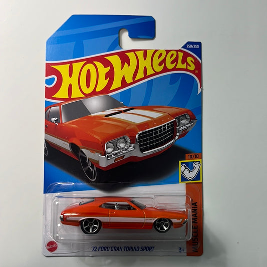 Hot Wheels 1/64 ‘72 Ford Gran Torino Sport Orange - Damaged Box